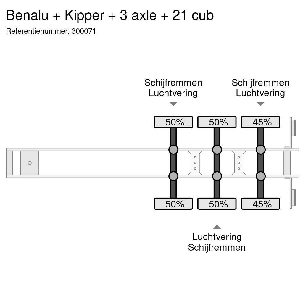 Benalu + Kipper + 3 axle + 21 cub Sklápacie návesy