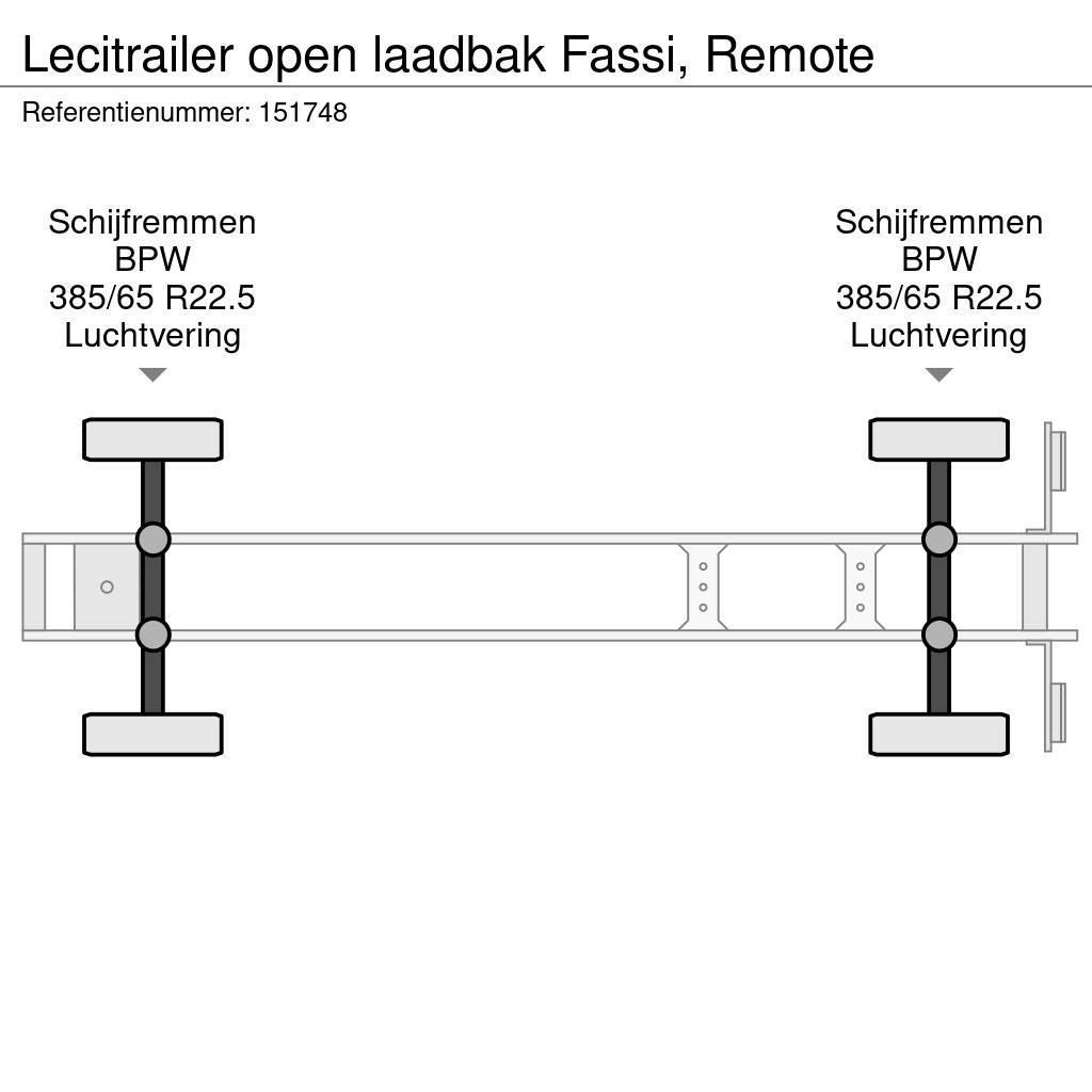 Lecitrailer open laadbak Fassi, Remote Valníkové návesy/Návesy sa sklápacím bočnicami