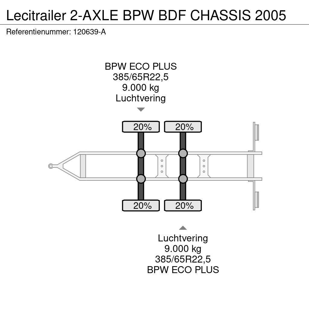 Lecitrailer 2-AXLE BPW BDF CHASSIS 2005 Skeletové prívesy