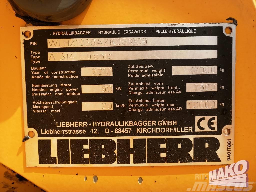 Liebherr A 314 Litronic Kolesové rýpadlá
