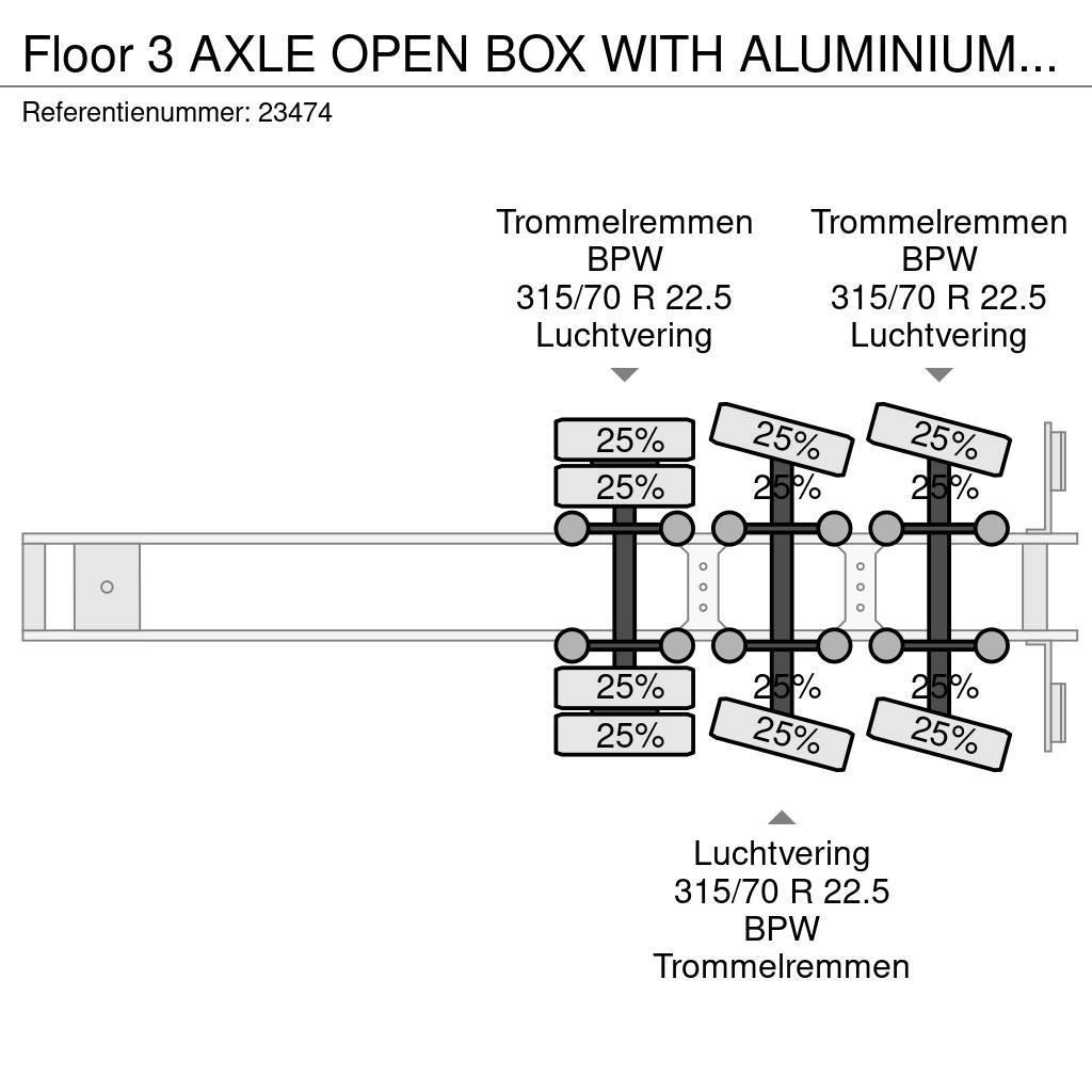 Floor 3 AXLE OPEN BOX WITH ALUMINIUM SIDE BOARDS Valníkové návesy/Návesy sa sklápacím bočnicami