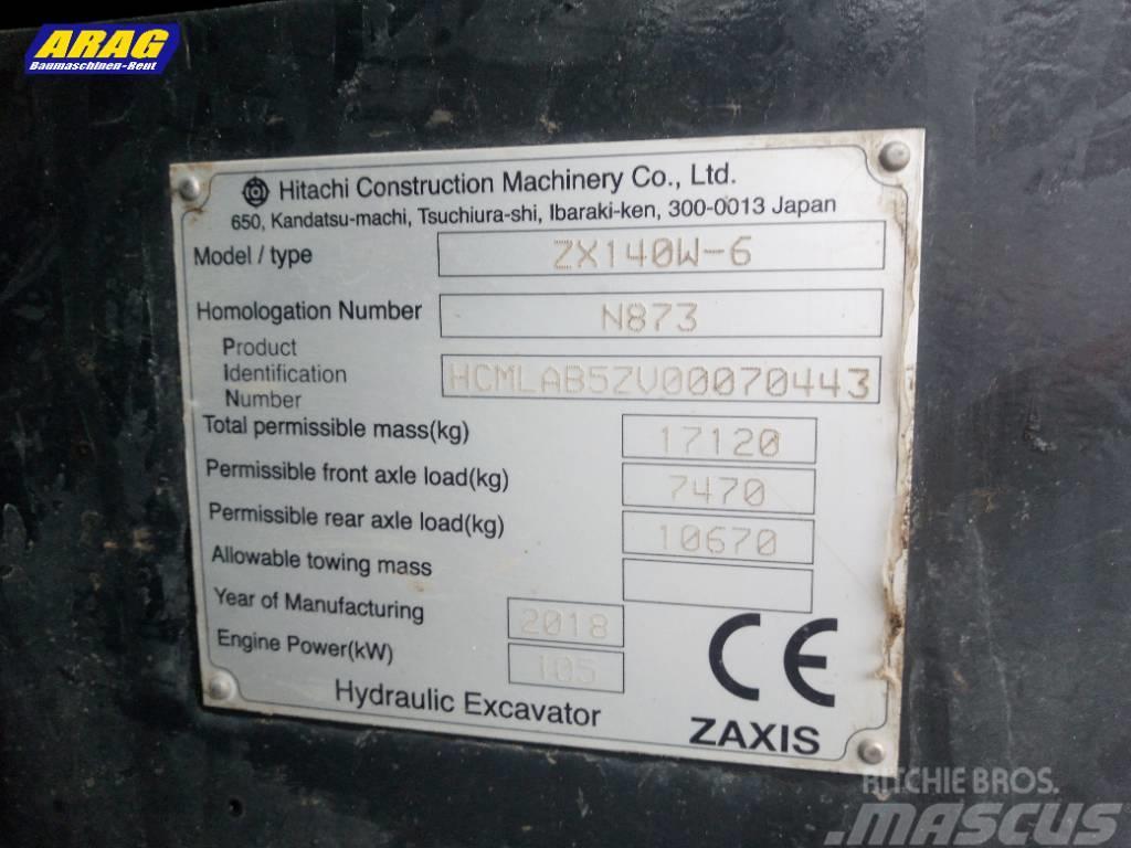 Hitachi ZX 140 W-6 Kolesové rýpadlá