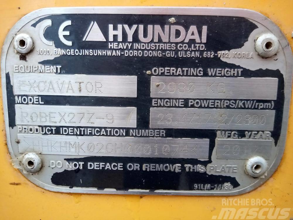 Hyundai Robex 27Z-9 Mini rýpadlá < 7t