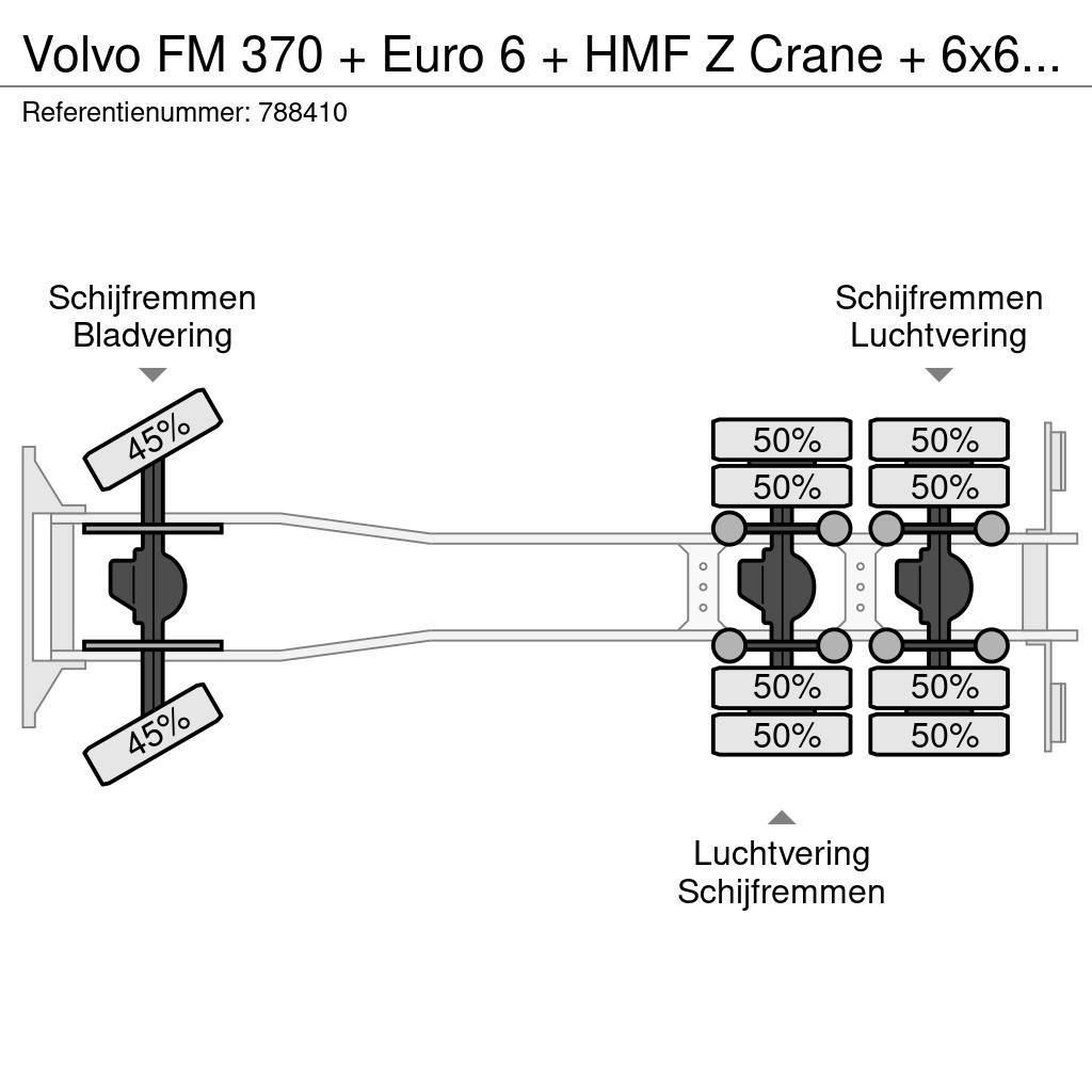 Volvo FM 370 + Euro 6 + HMF Z Crane + 6x6 + Hardox KIPPE Univerzálne terénne žeriavy