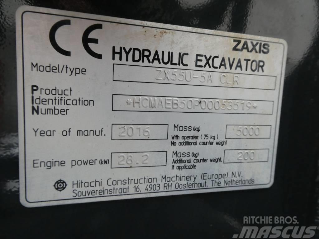 Hitachi ZX 55 U-5 A CLR Mini rýpadlá < 7t