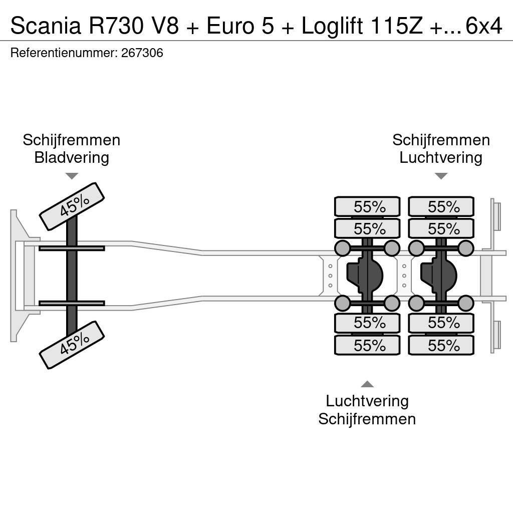 Scania R730 V8 + Euro 5 + Loglift 115Z + 6X4 + DISCOUNTED Univerzálne terénne žeriavy