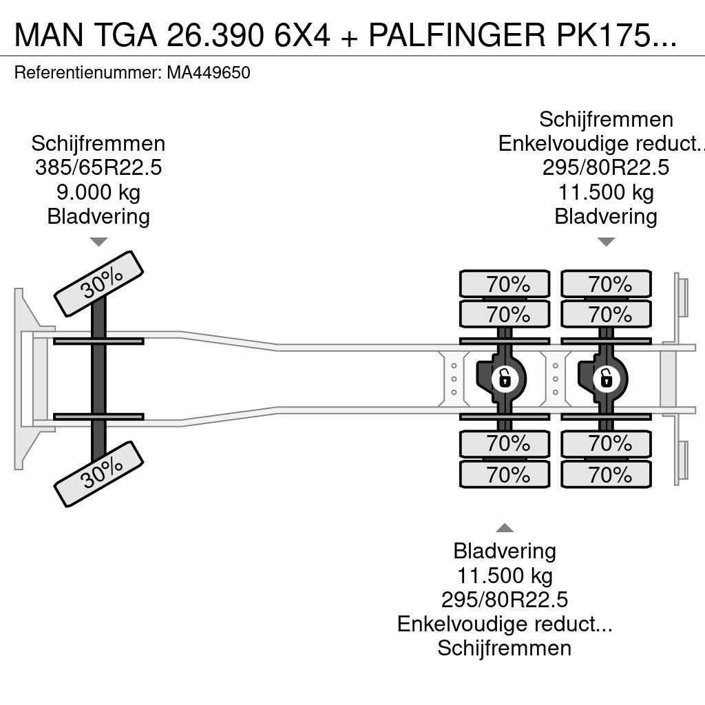 MAN TGA 26.390 6X4 + PALFINGER PK17502 + TIPPER - FULL Sklápače