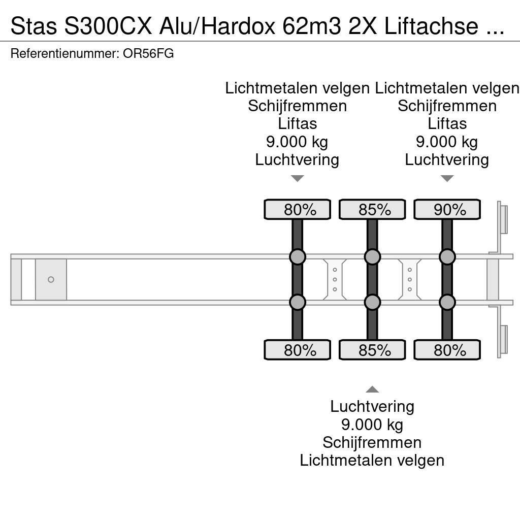 Stas S300CX Alu/Hardox 62m3 2X Liftachse Alcoa LED Sklápacie návesy