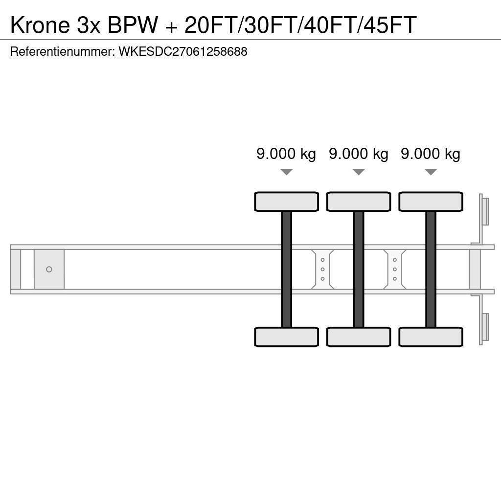 Krone 3x BPW + 20FT/30FT/40FT/45FT Kontajnerové návesy