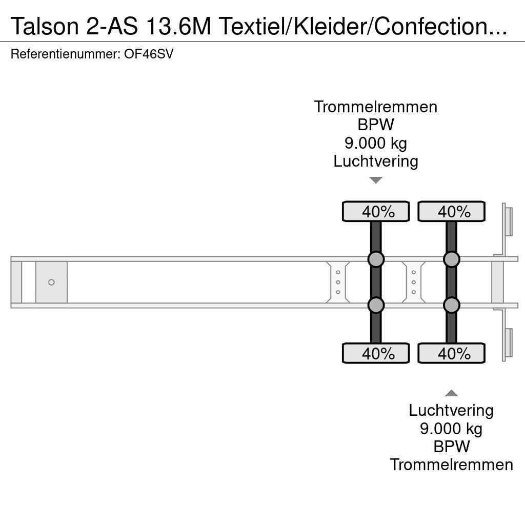 Talson 2-AS 13.6M Textiel/Kleider/Confection ABS APK/TUV Skriňové návesy