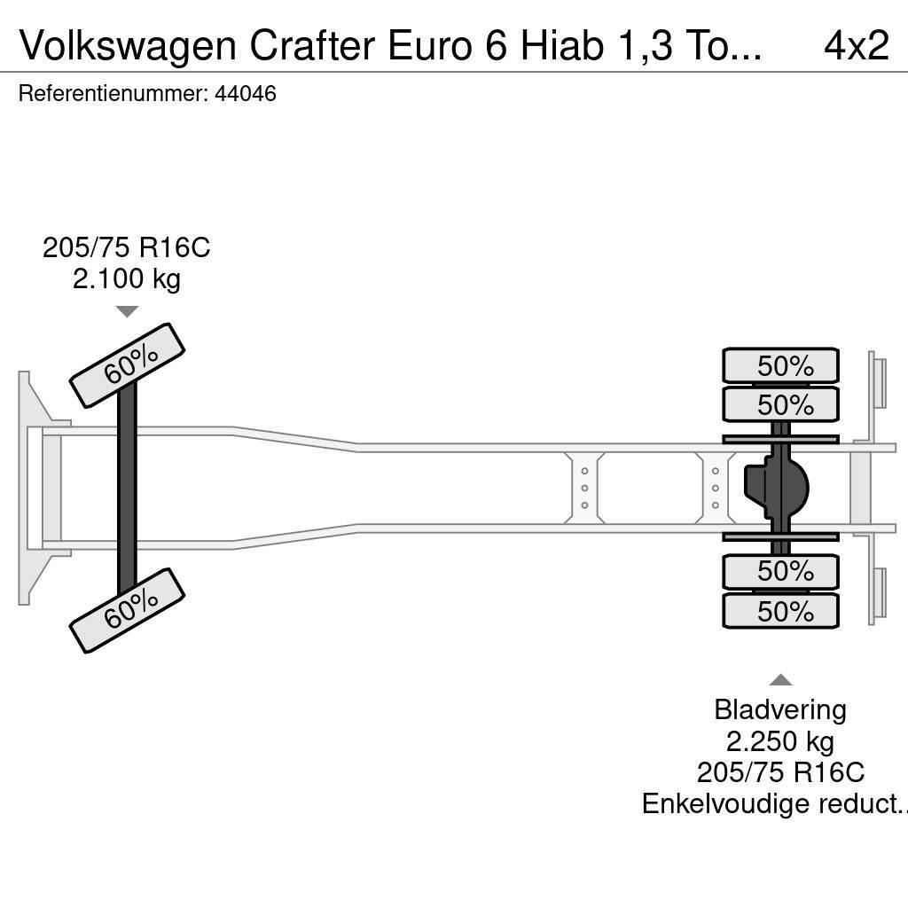 Volkswagen Crafter Euro 6 Hiab 1,3 Tonmeter laadkraan Kipper Sklápače
