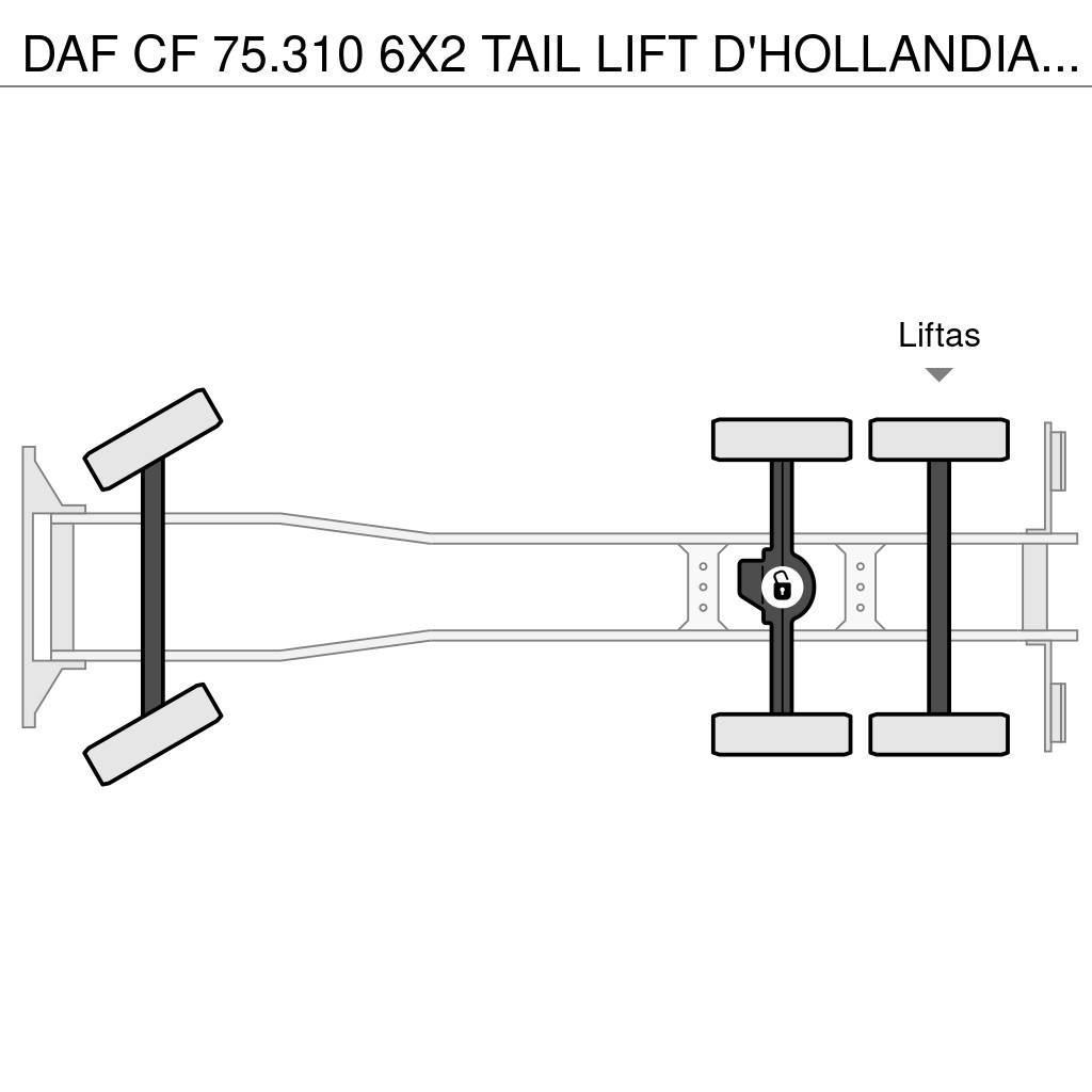 DAF CF 75.310 6X2 TAIL LIFT D'HOLLANDIA 2500 KG - EURO Nákladné vozidlá s bočnou zhrnovacou plachtou