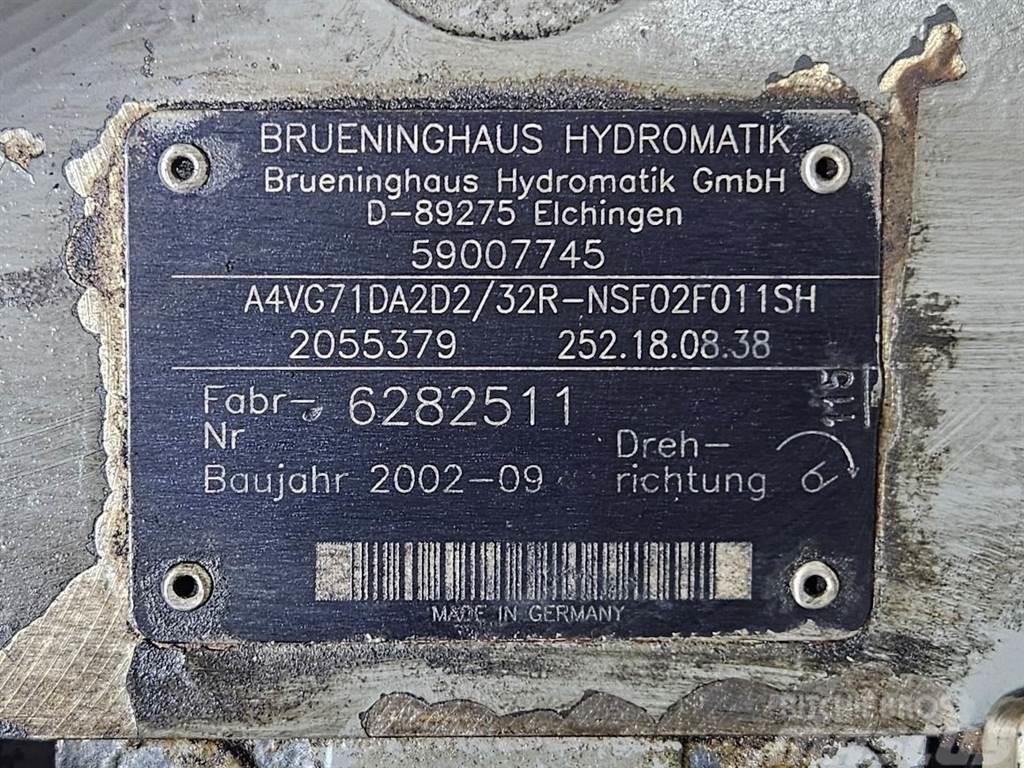 Brueninghaus Hydromatik A4VG71DA2D2/32R-Drive pump/Fahrpumpe Hydraulika