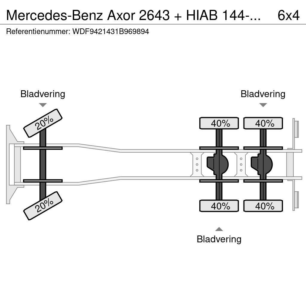 Mercedes-Benz Axor 2643 + HIAB 144-3+REMOTE + EURO 5 + 6X4 BIG A Univerzálne terénne žeriavy