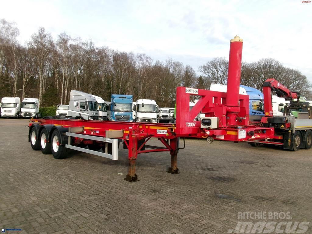 Dennison 3-axle tipping container trailer 30 ft. Sklápacie návesy