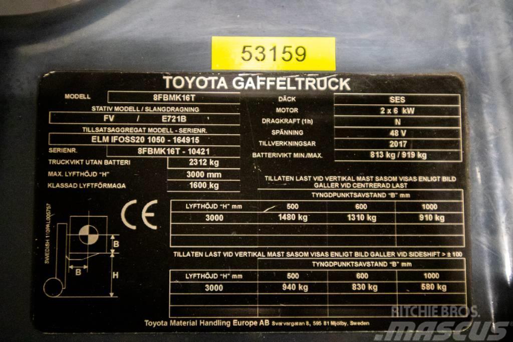 Toyota 8FBMK16T, PRISSÄNKT, motviktstruck m låga timmar Akumulátorové vozíky