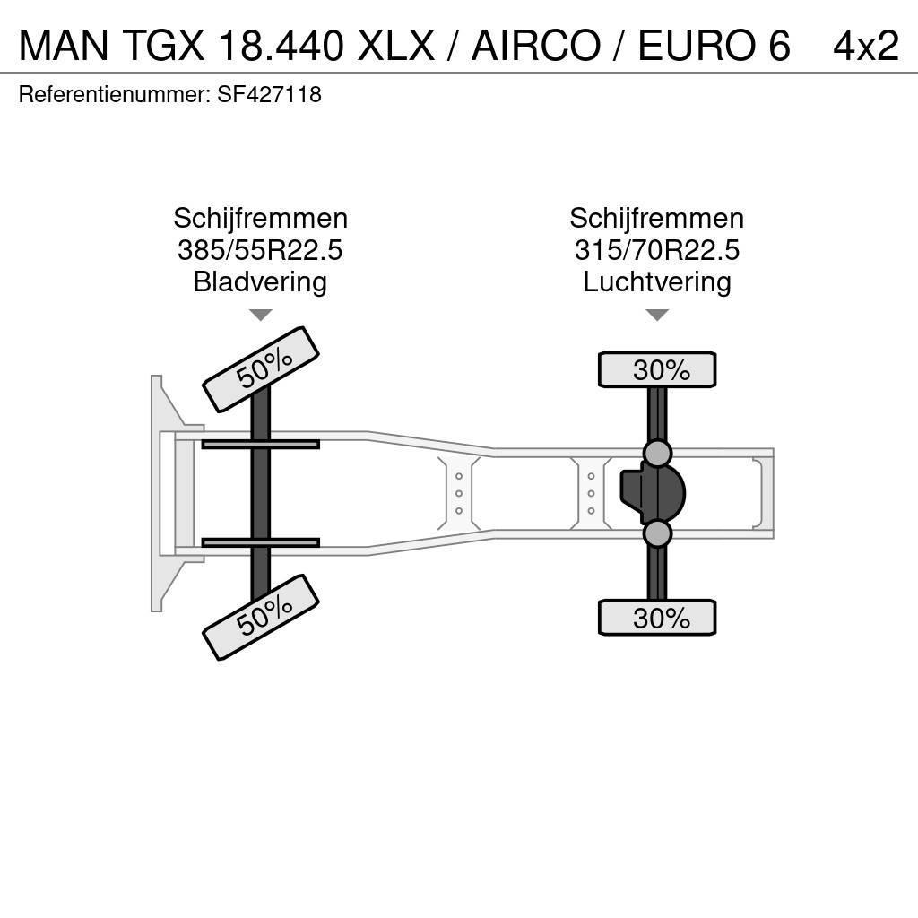 MAN TGX 18.440 XLX / AIRCO / EURO 6 Ťahače