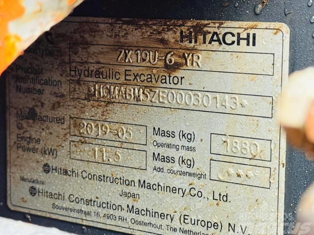 Hitachi ZX 19 U-6 Mini rýpadlá < 7t