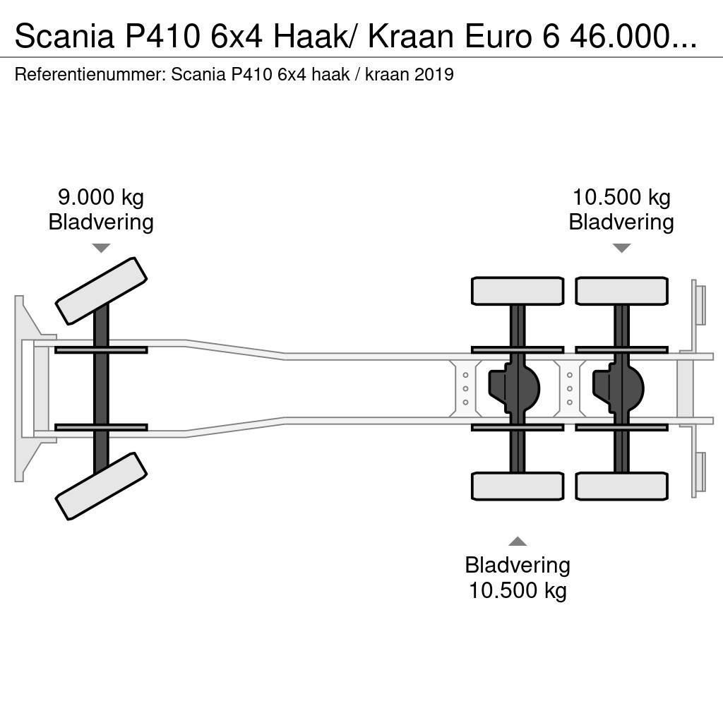 Scania P410 6x4 Haak/ Kraan Euro 6 46.000km ! Retarder Hákový nosič kontajnerov