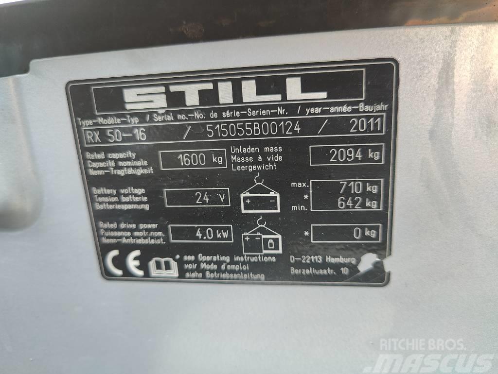Still RX50-16 sähkövastapainotrukki Akumulátorové vozíky