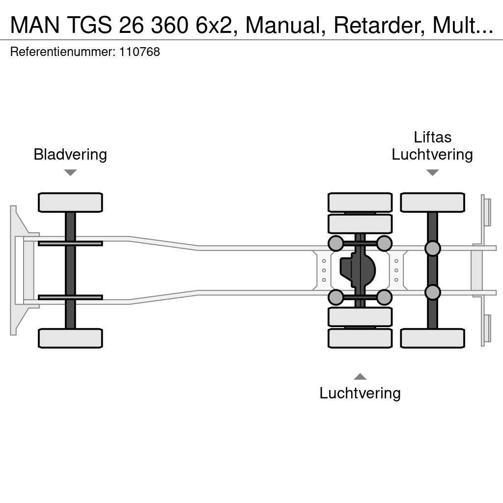 MAN TGS 26 360 6x2, Manual, Retarder, Multilift Hákový nosič kontajnerov