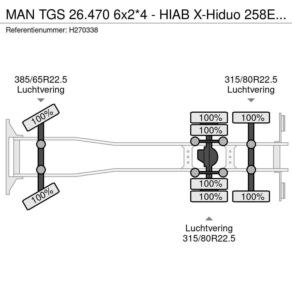 MAN TGS 26.470 6x2*4 - HIAB X-Hiduo 258E-7 Crane/Grua/ Univerzálne terénne žeriavy