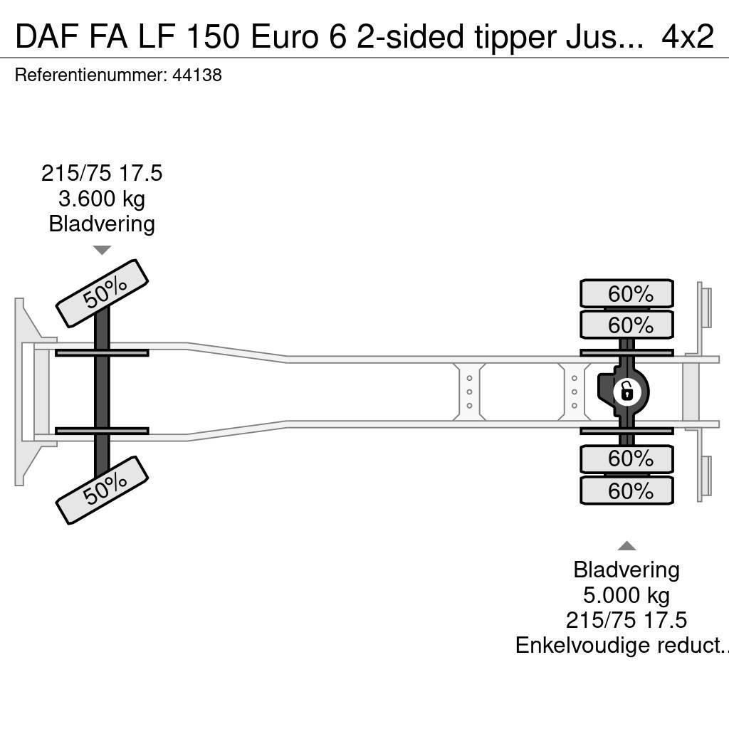 DAF FA LF 150 Euro 6 2-sided tipper Just 94.317 km! Nákladné vozidlá s bočnou zhrnovacou plachtou