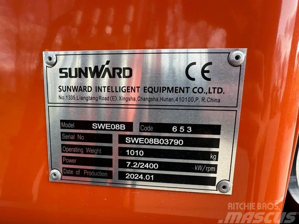 Sunward SWE08 minigraver 1ton NIEUW incl. 3 bakken Mini rýpadlá < 7t