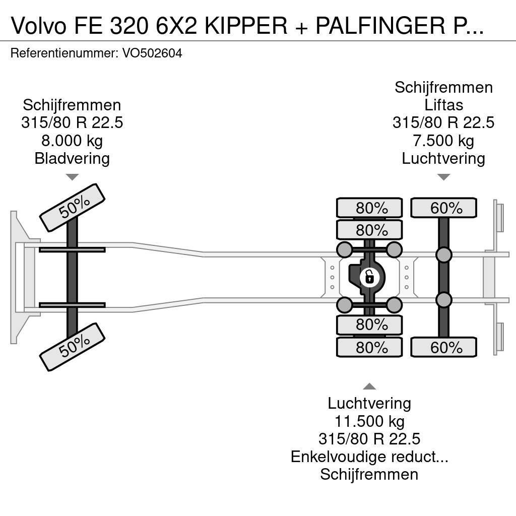 Volvo FE 320 6X2 KIPPER + PALFINGER PK12502 + REMOTE + M Sklápače
