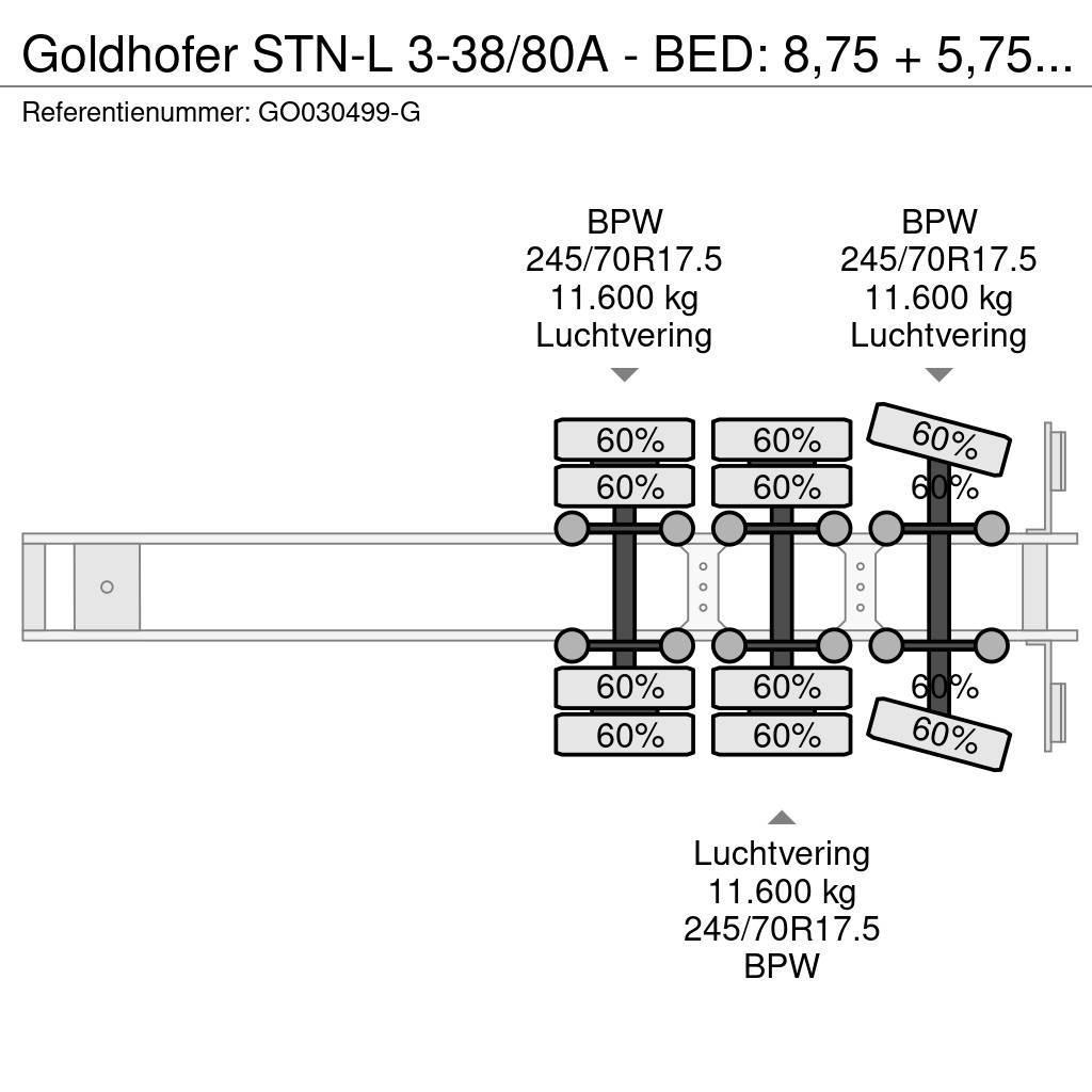 Goldhofer STN-L 3-38/80A - BED: 8,75 + 5,75 METER Podvalníkové návesy