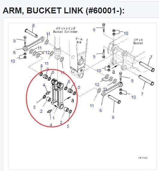 Komatsu PC300 LINK ASSY 207-70-00480 Hĺbkové lopaty