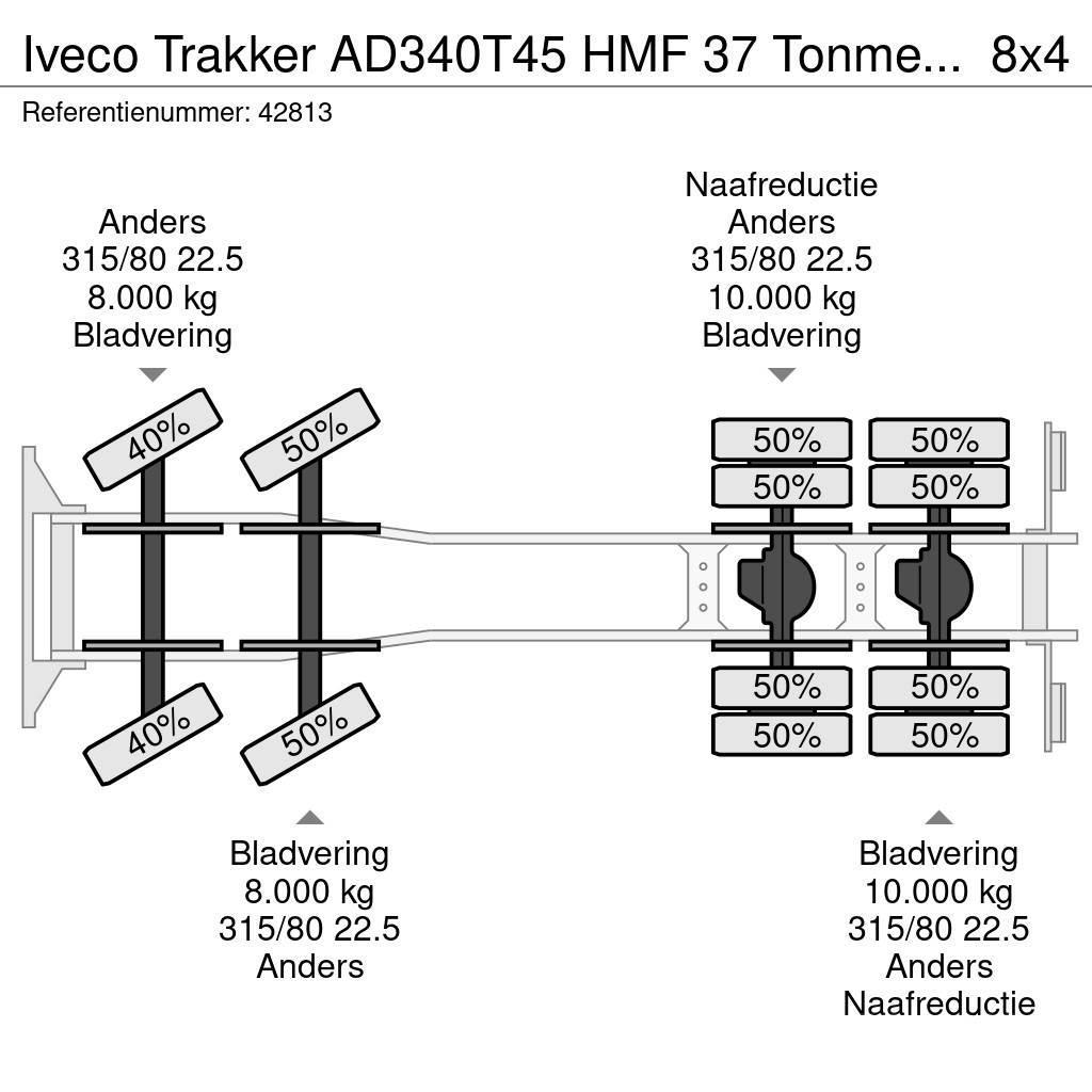 Iveco Trakker AD340T45 HMF 37 Tonmeter laadkraan Full St Hákový nosič kontajnerov