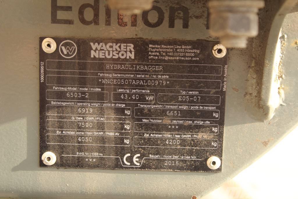 Wacker Neuson 6503 / Engcon, 5 työlaitetta, Rasvari, Lämmitin Kolesové rýpadlá