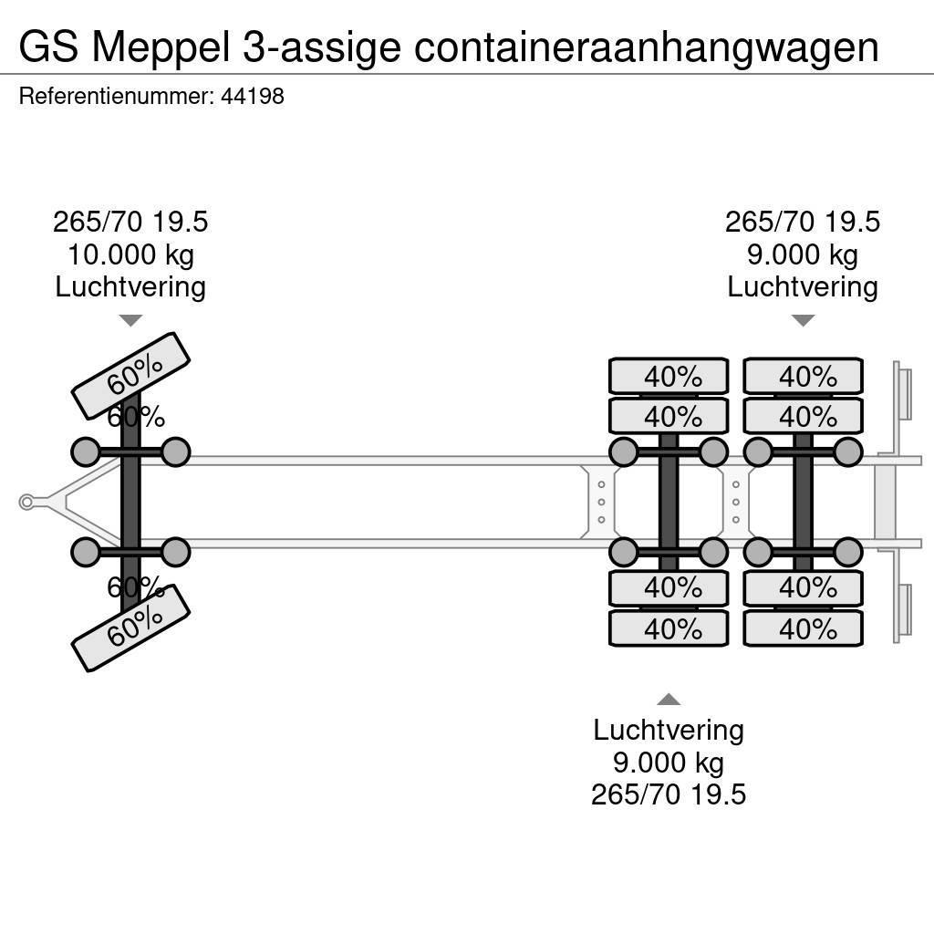 GS Meppel 3-assige containeraanhangwagen Kontajnerové prívesy