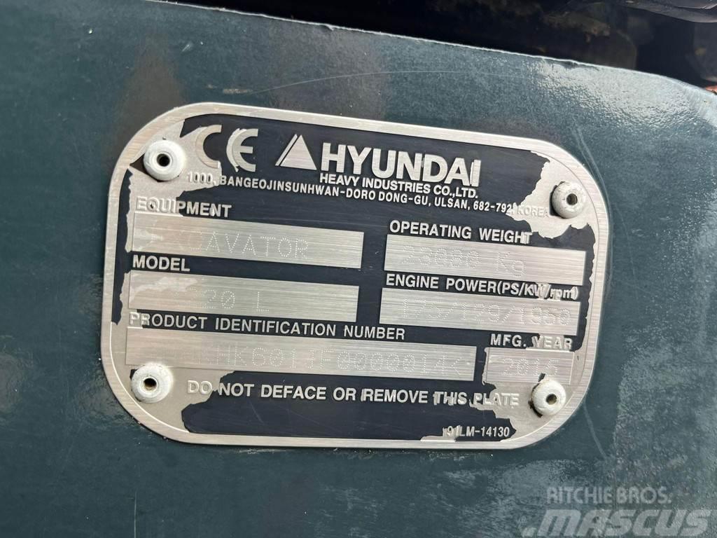 Hyundai HX 220 L ROTOTILT / AC / CENTRAL LUBRICATION / AUX Pásové rýpadlá