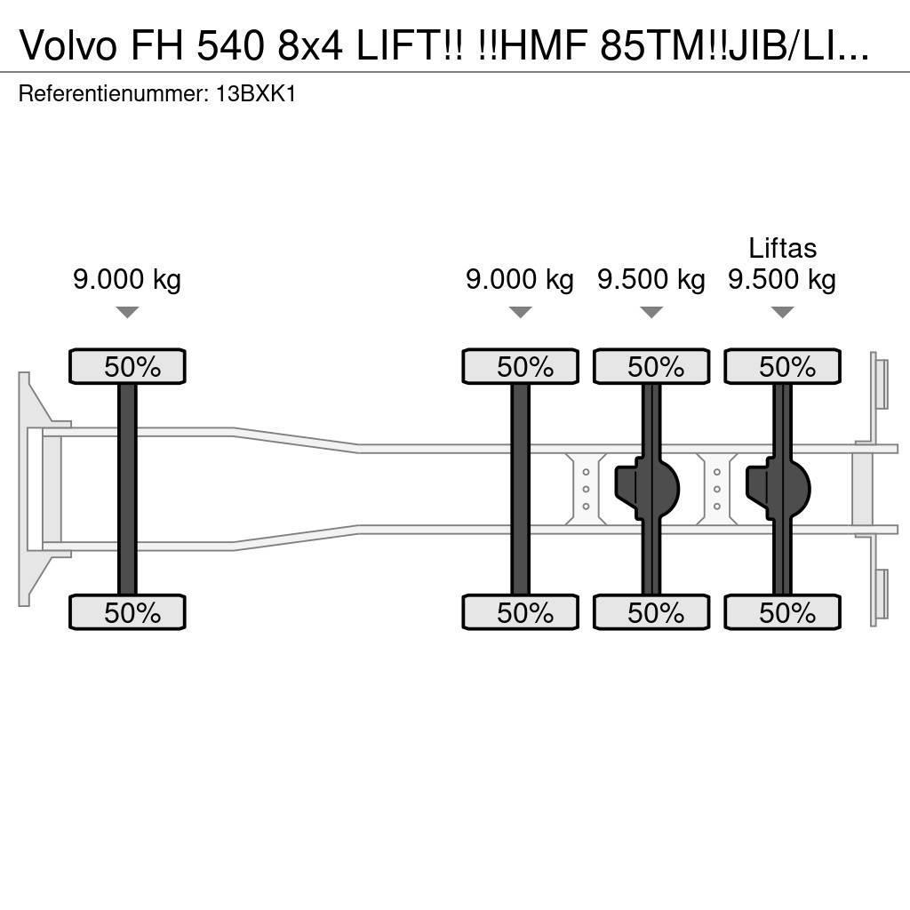 Volvo FH 540 8x4 LIFT!! !!HMF 85TM!!JIB/LIER/WINCH!!2018 Univerzálne terénne žeriavy