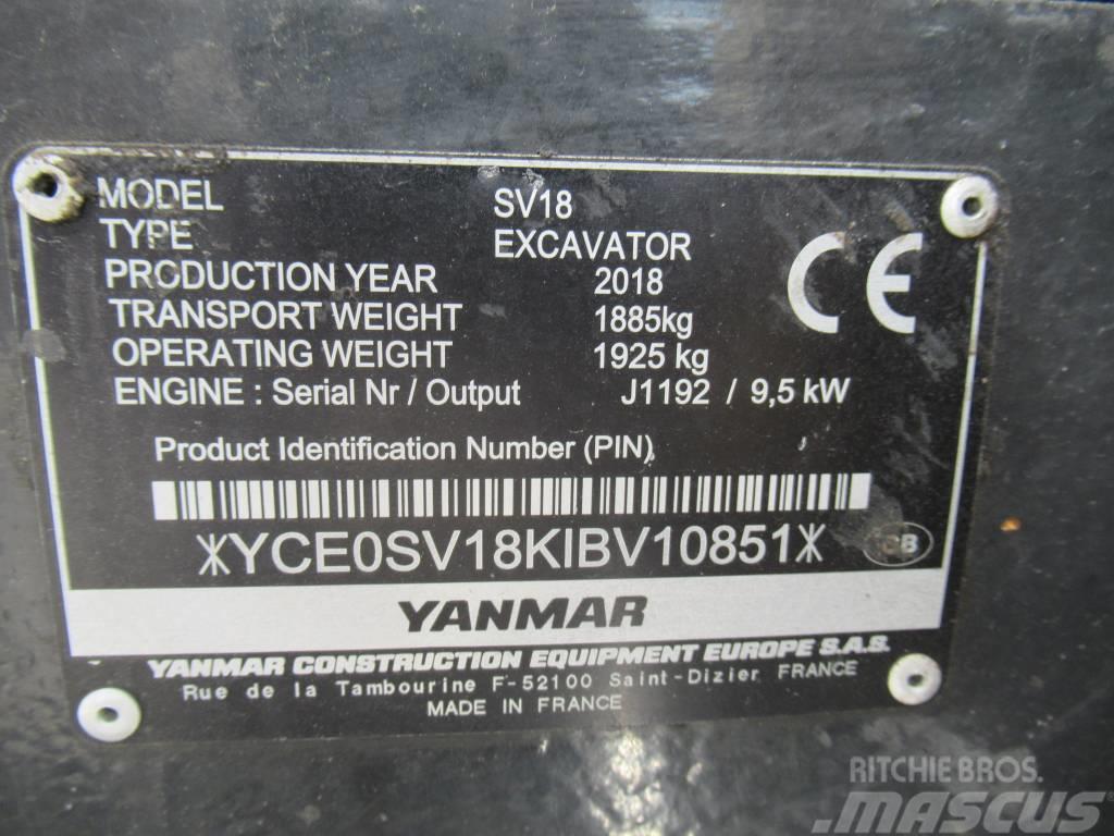 Yanmar SV 18 Mini rýpadlá < 7t