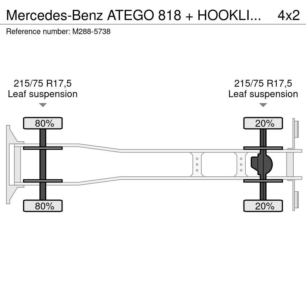 Mercedes-Benz ATEGO 818 + HOOKLIFT + BOX + ANALOG TACHO Hákový nosič kontajnerov