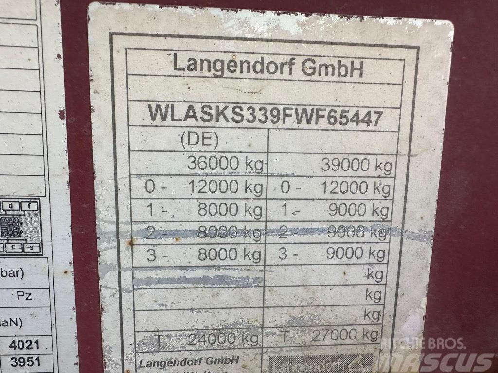 Langendorf 3 akselinen kippipuoliperävaunu Sklápacie návesy