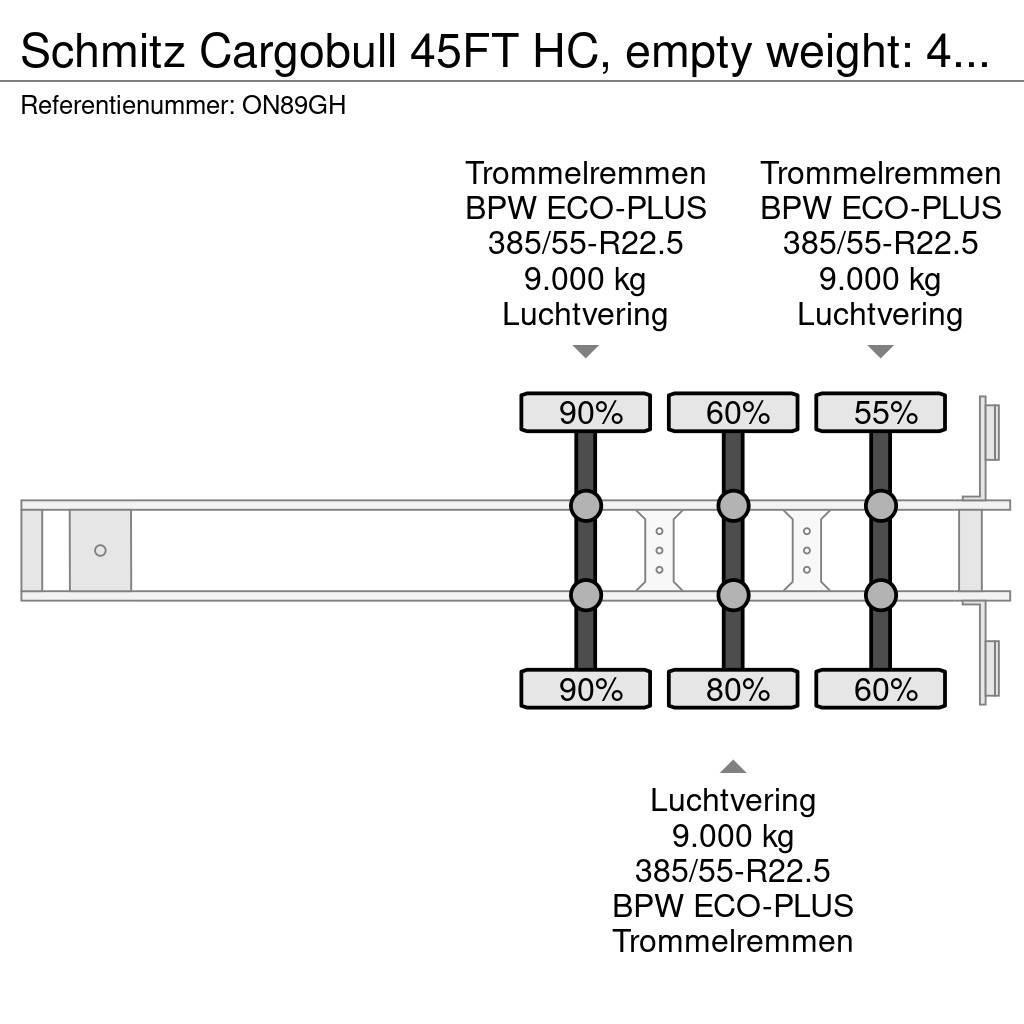 Schmitz Cargobull 45FT HC, empty weight: 4.240kg, BPW+drum, NL-chass Kontajnerové návesy