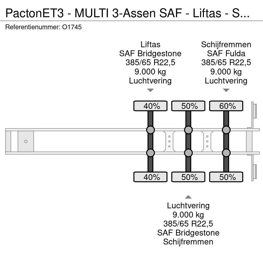 Pacton ET3 - MULTI 3-Assen SAF - Liftas - Schijfremmen - Kontajnerové návesy