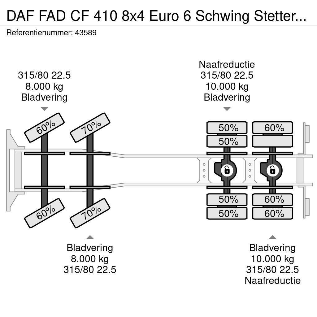 DAF FAD CF 410 8x4 Euro 6 Schwing Stetter 9m³ Just 162 Domiešavače betónu