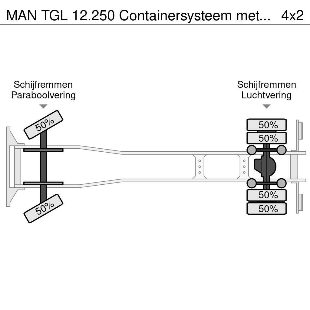 MAN TGL 12.250 Containersysteem met kraan Palfinger PK Hákový nosič kontajnerov