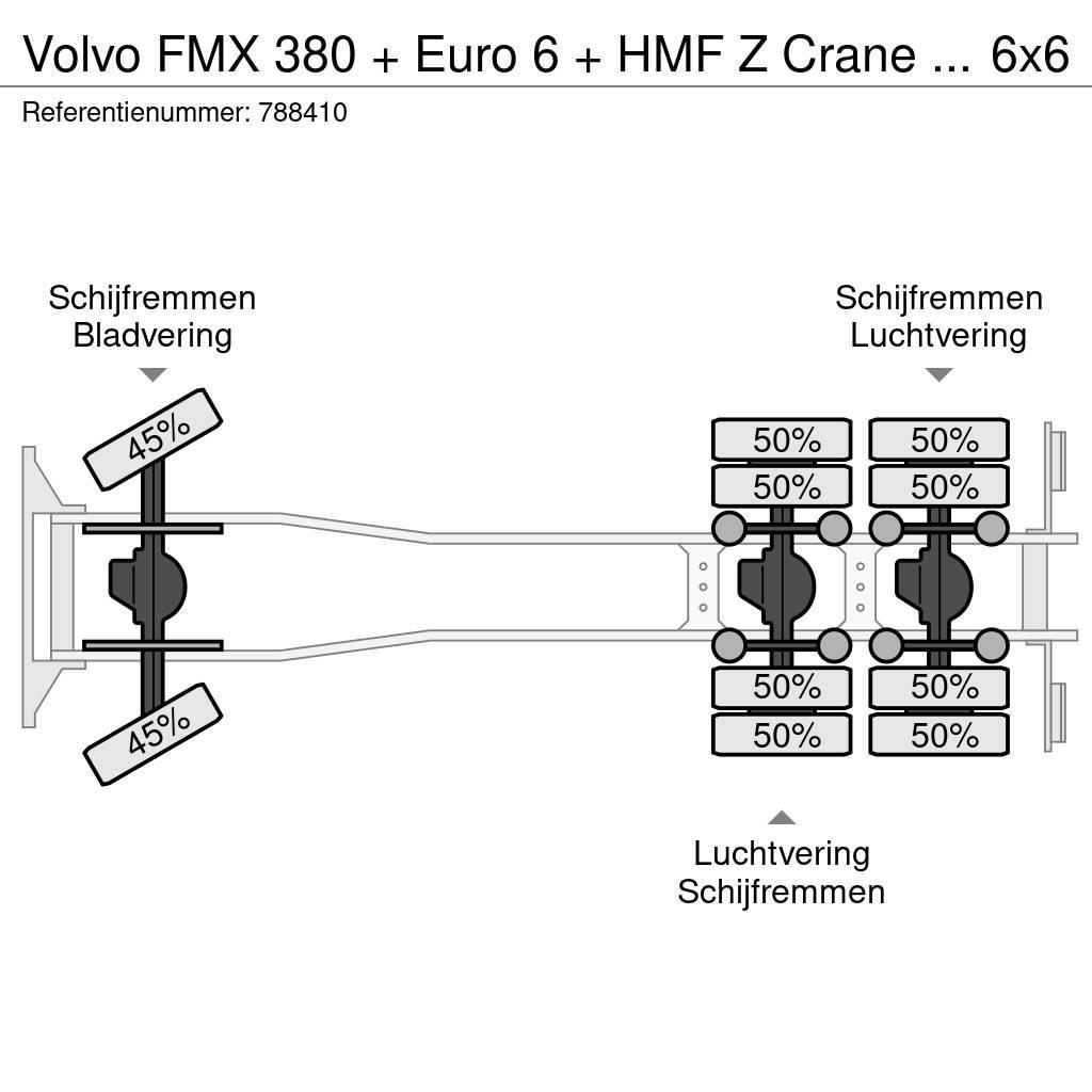 Volvo FMX 380 + Euro 6 + HMF Z Crane + 6x6 + Hardox KIPP Sklápače