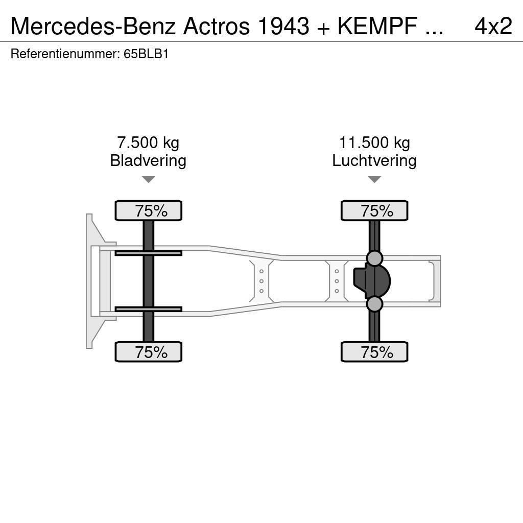 Mercedes-Benz Actros 1943 + KEMPF SKM 35/3 Zeer mooie NL combina Ťahače