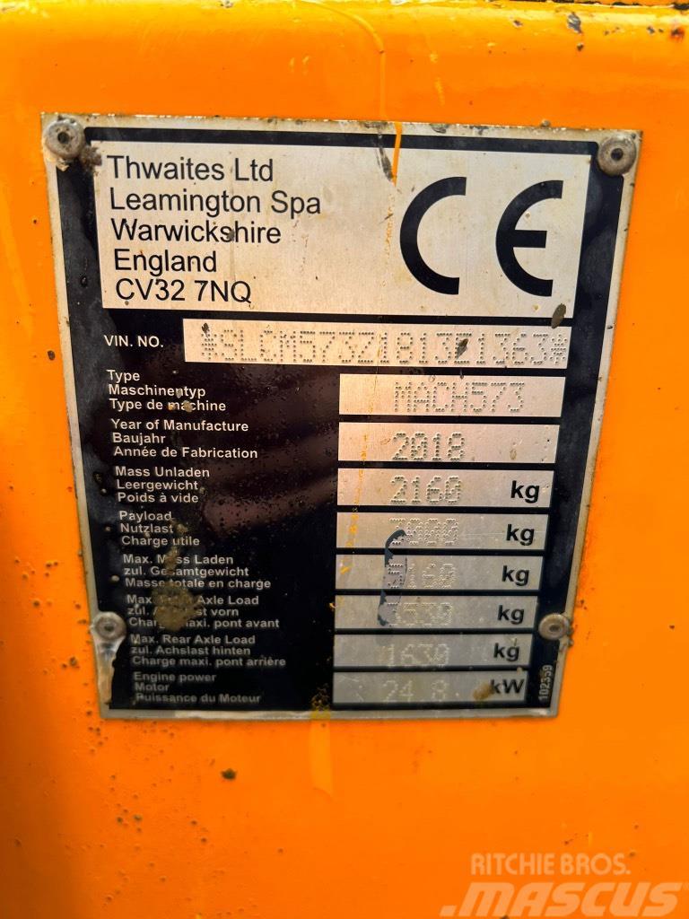 Thwaites 3 Tonne Swivel Skip Dumper MACH573 ton Stavebné sklápače