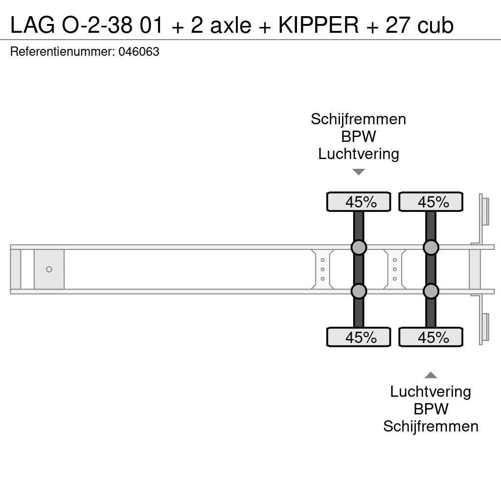 LAG O-2-38 01 + 2 axle + KIPPER + 27 cub Sklápacie návesy