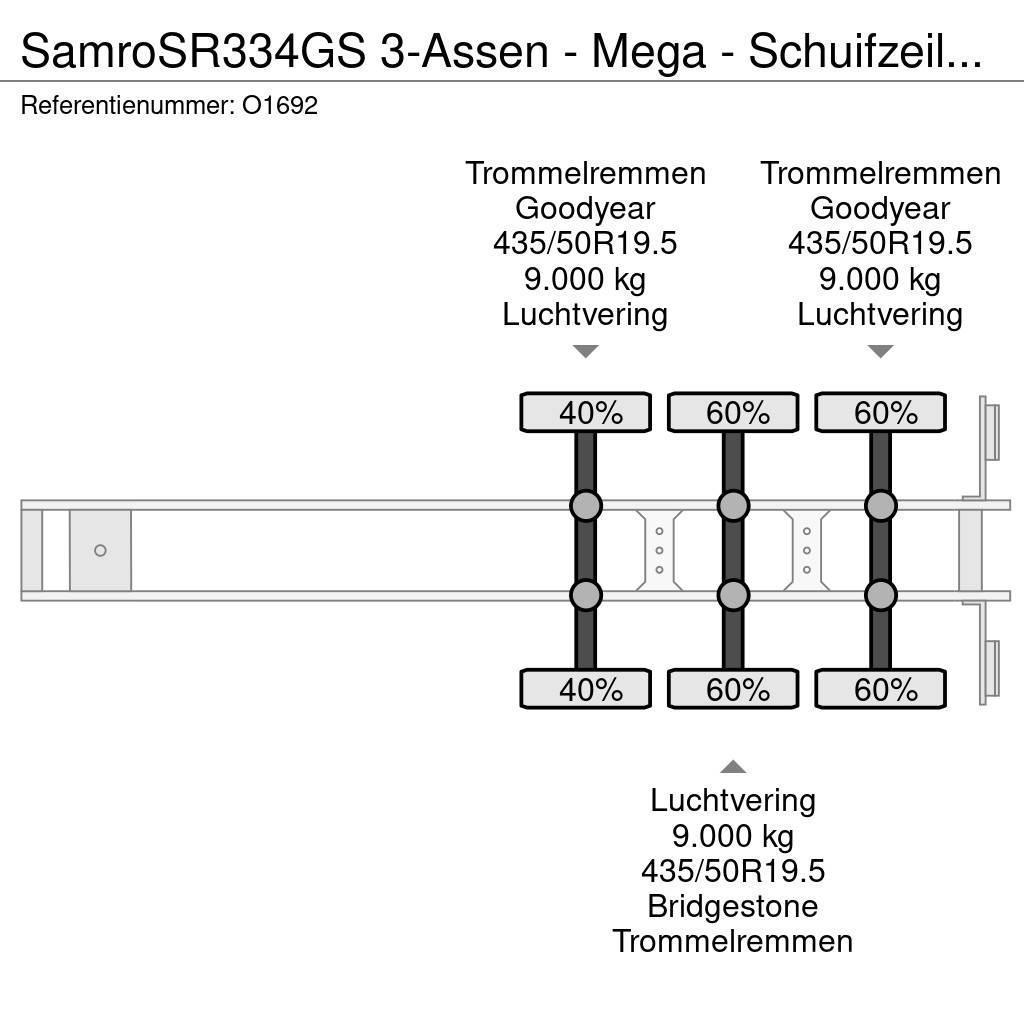 Samro SR334GS 3-Assen - Mega - Schuifzeilen - Trommelrem Plachtové návesy