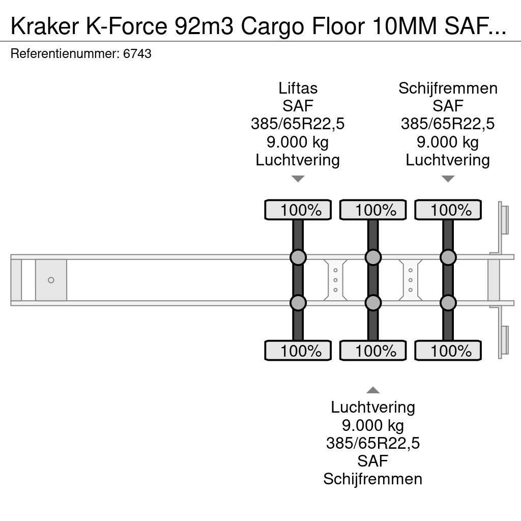 Kraker K-Force 92m3 Cargo Floor 10MM SAF, Liftachse, Remo Návesy s pohyblivou podlahou
