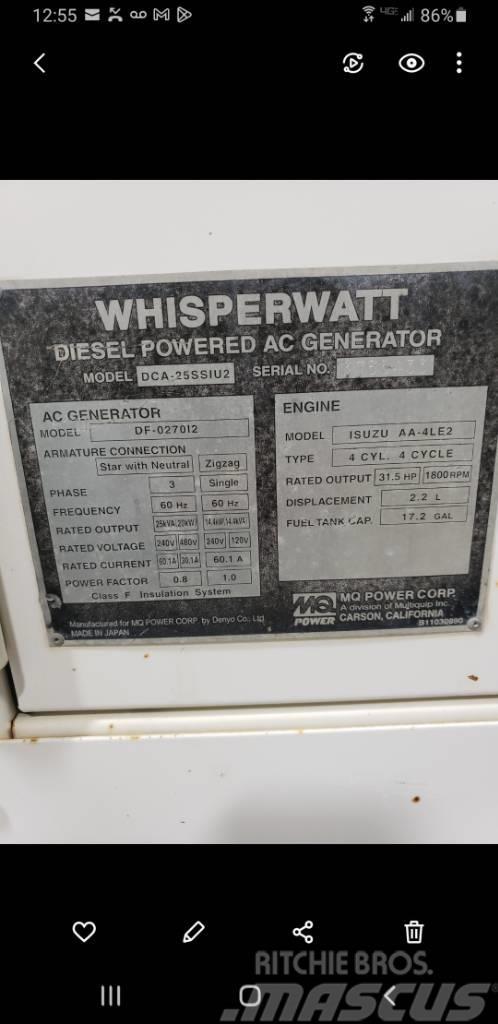 Whisperwatt Diesel Powered AC Generator DF-027012 Naftové generátory